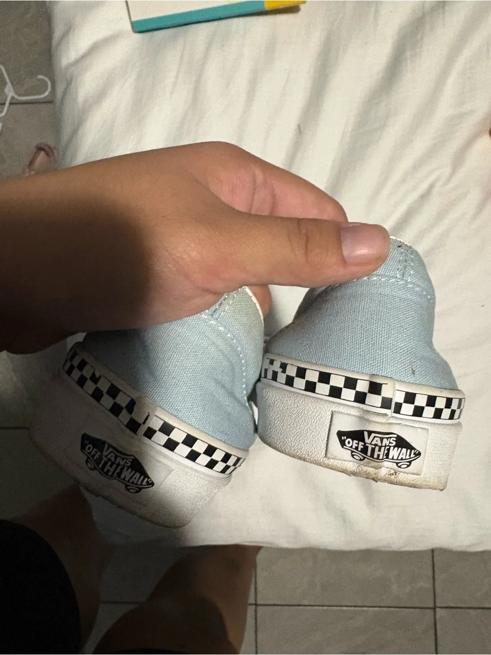 Vans Light Blue Canvas Slip-On Loafers